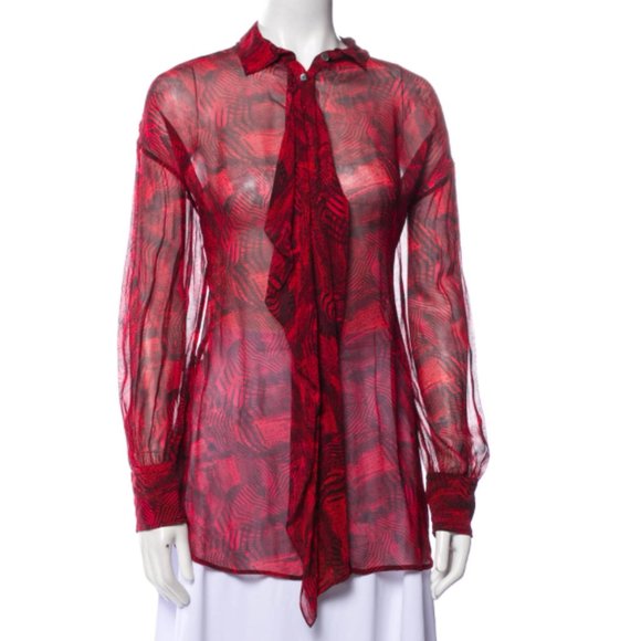 IRO Lace Pattern Long Sleeve Blouse - Picture 1 of 3